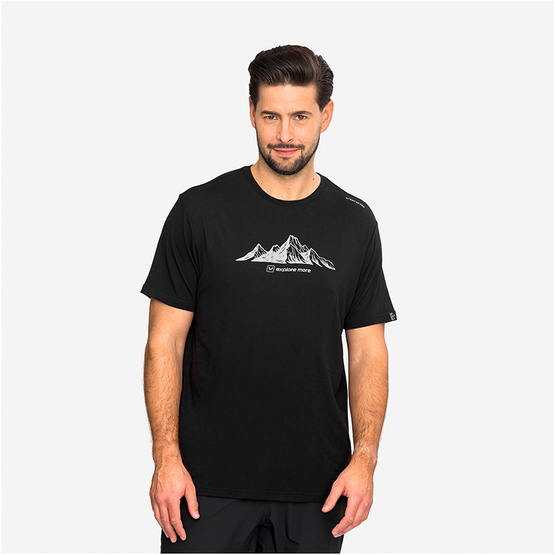 Футболка мужская VIKING LENTA LIGHT M T-SHIRT Black/Light Grey Bamboo