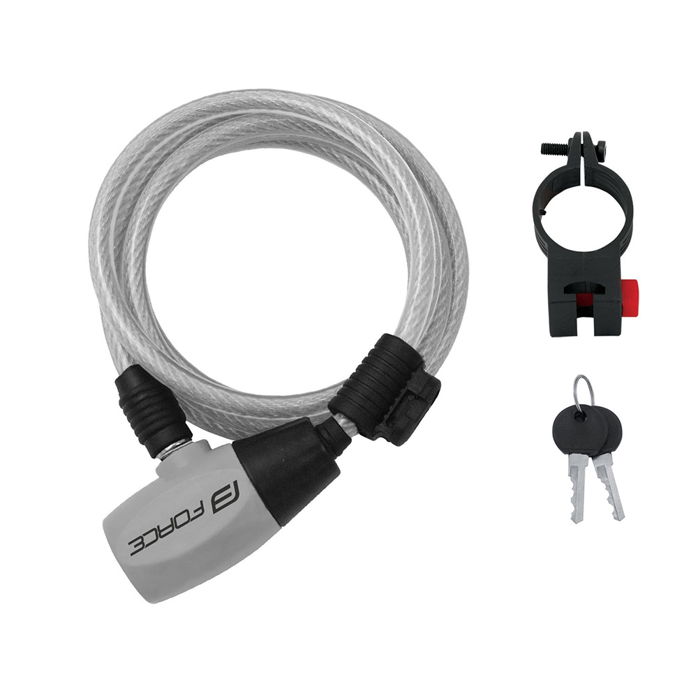 Замок lock F RON spiral with holder 120cm/8mm Black