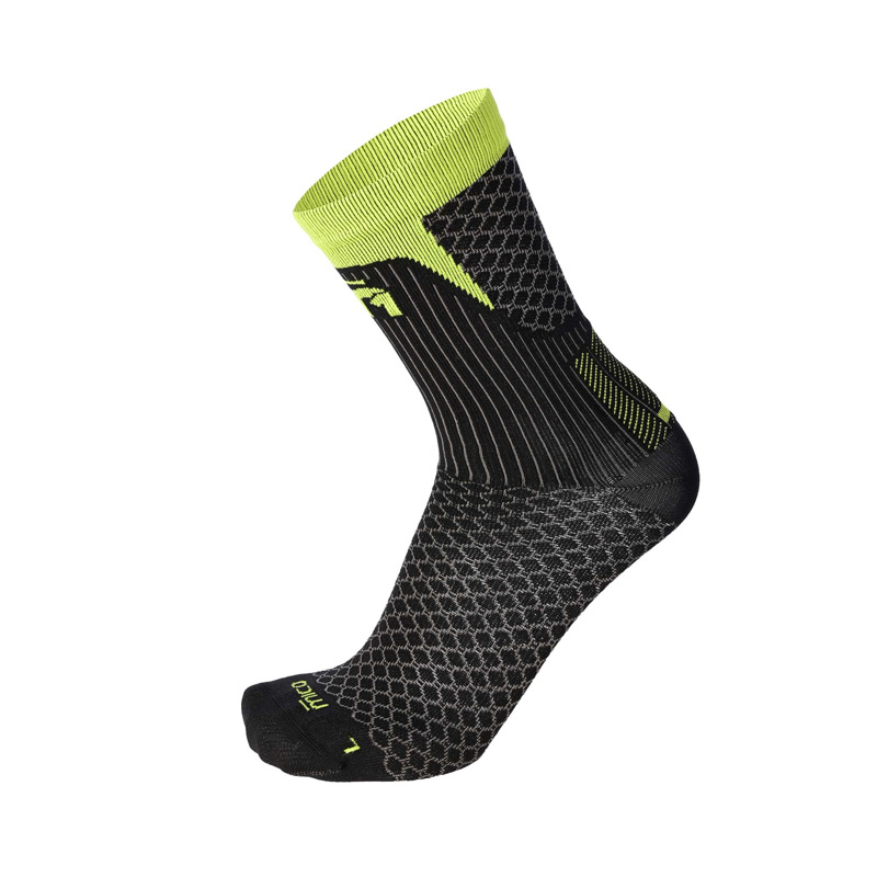 Носки унисекс Mico Light Weight M1 Trail Run Sock Nero/Giallo Fluo