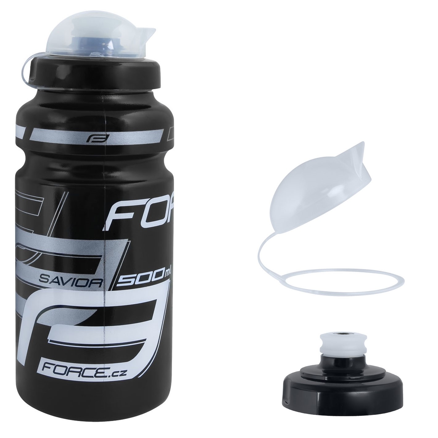 Велобутыль bottle FORCE SAVIOR ULTRA 0,5 l, Black-Grey-White