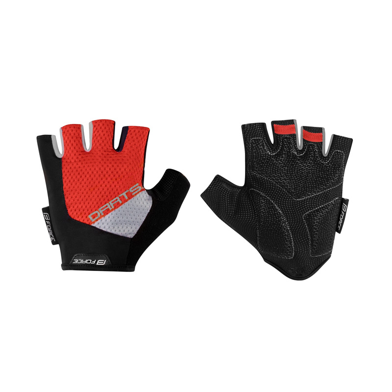 Перчатки велосипедные gloves FORCE DARTS gel w/o fastening red-grey