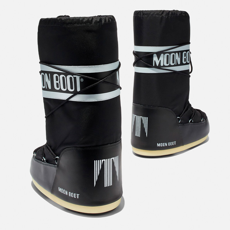 Сапоги женские MOON BOOT ICON NYLON BLACK-WHITE