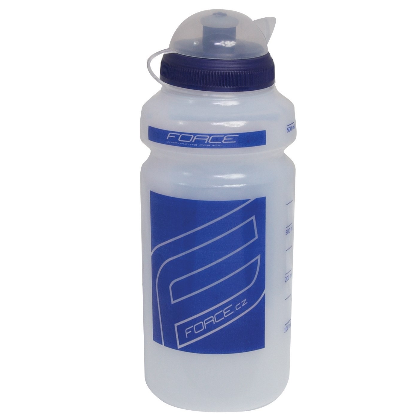 Велобутыль bottle FORCE "F" 0,5 l, Transporent Blue Printing