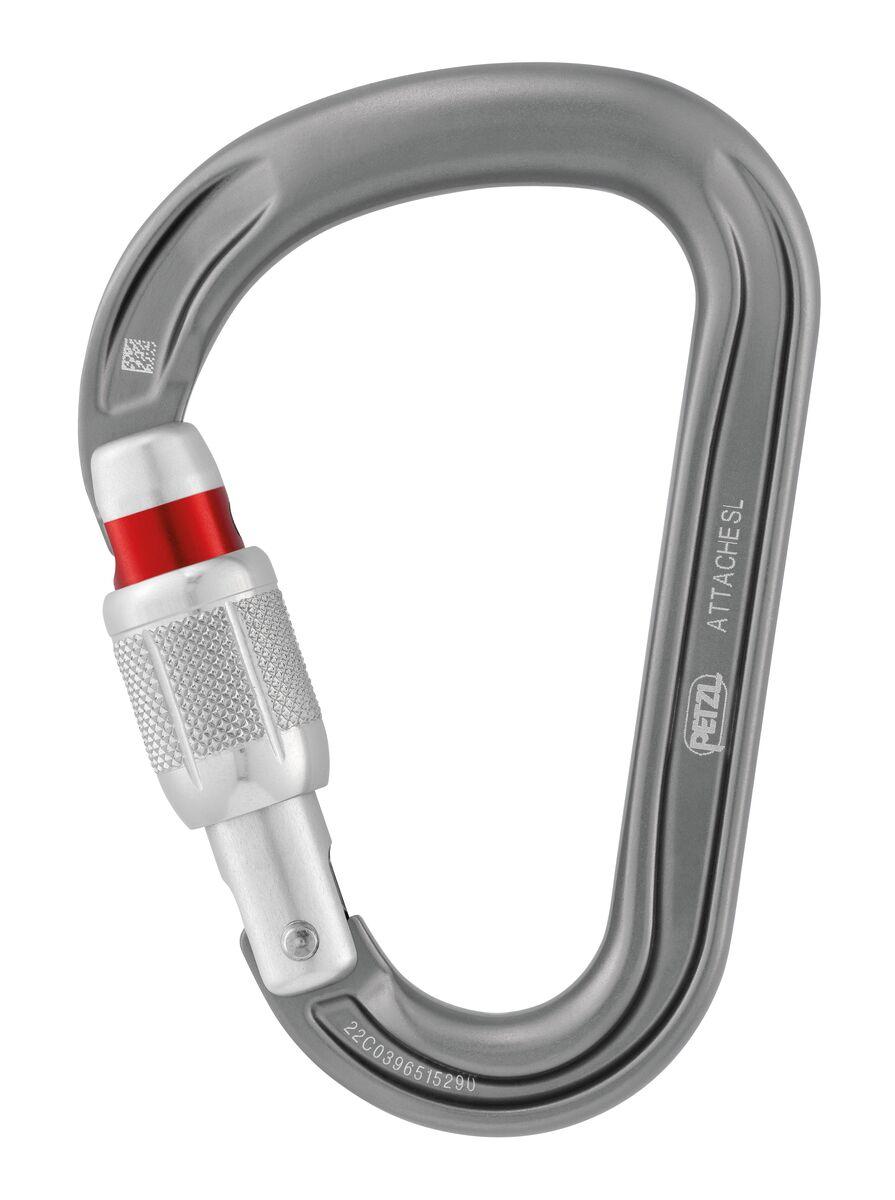 Карабин.муфт.PETZL ATTACHE SCREW LOCK Grey