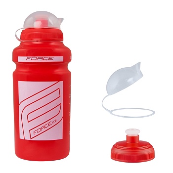 Велобутыль bottle FORCE "F" 0,5 l, Red/White Printing