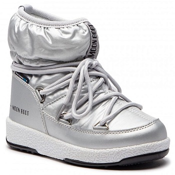 Сапоги детские MOON BOOT JR GIRL LOW NYLON WP SILVER