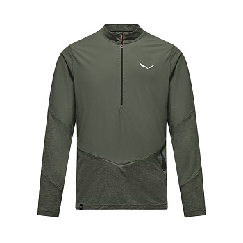 Футболка мужская с длинным рукавом PEDROC DRY M WIND HALF ZIP TEE Faded Green