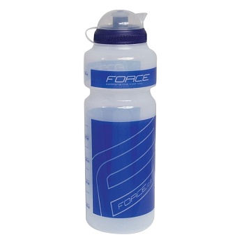 Велобутыль bottle FORCE "F" 0,75 l, Transporent Blue Printing